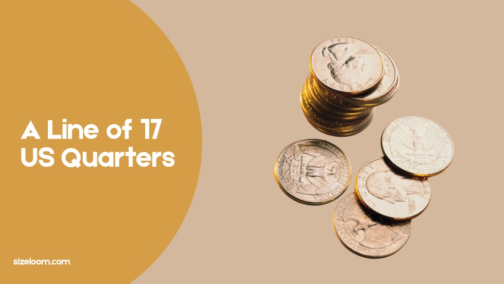 A Line of 17 US Quarters